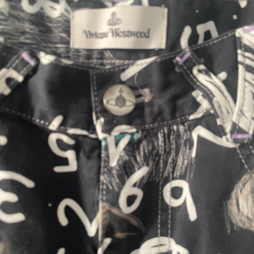 Vivienne Westwood Black Planets and Numbers Print Pants - Picture 5 of 6